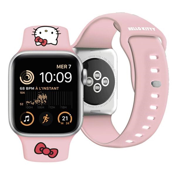 Hello Kitty Apple Watch 42/44/45/49mm Strap Silicone Kitty Head, Pink