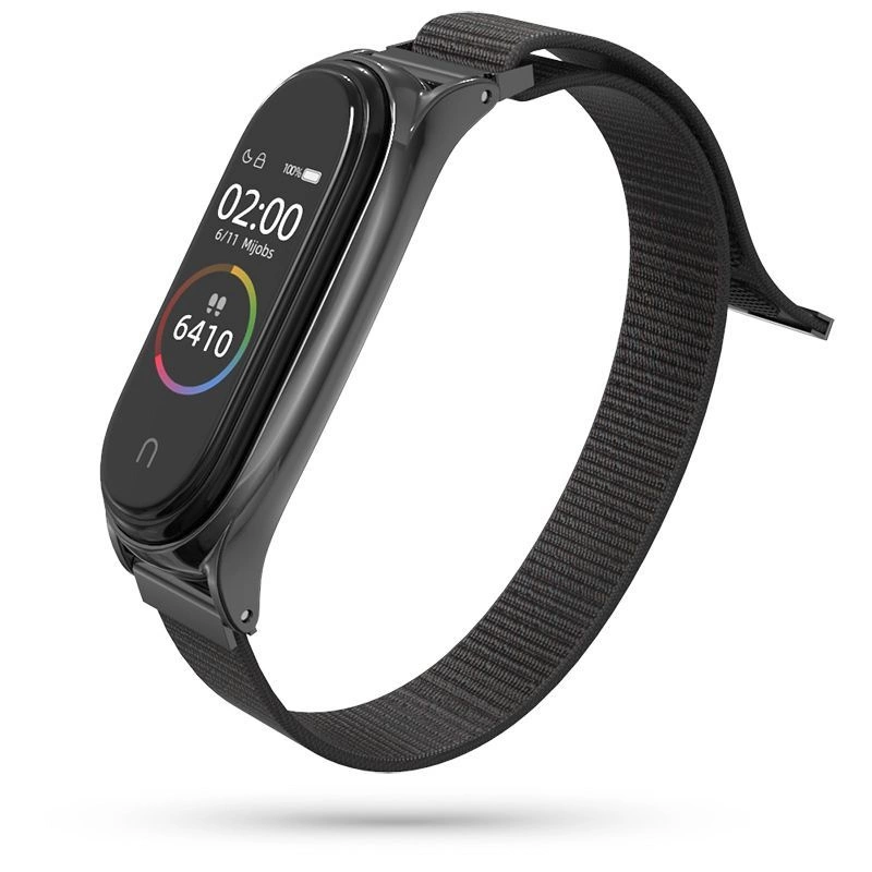 Tech-Protect Nylon Strap for Xiaomi Mi Smart Band 5/6/6 NFC - Black