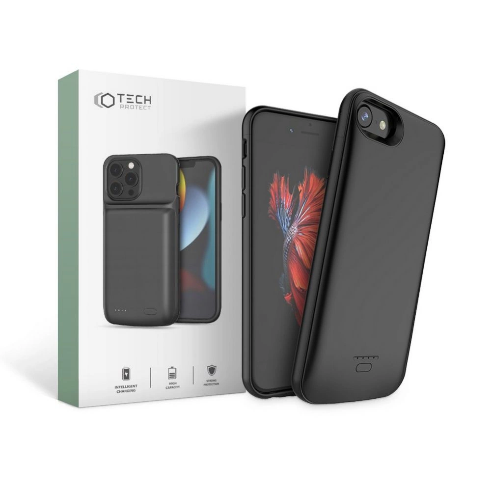 Tech-Protect Battery Pack Case for iPhone 6 / 6S / 7 / 8 / SE (2020/2022), 3200mAh, Black