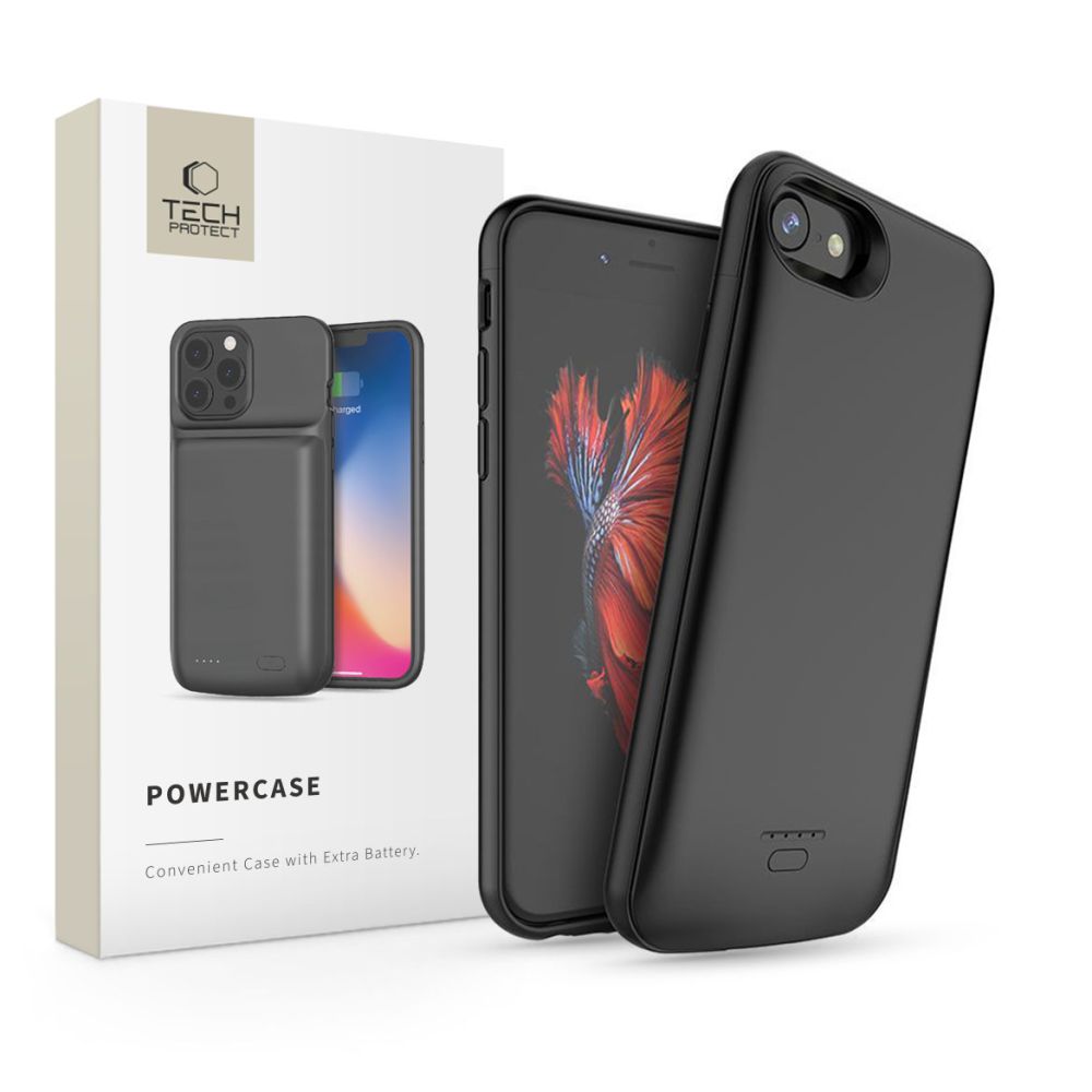 Tech-Protect iPhone 6 / 6S / 7 / 8 / SE vāciņš ar 3200mAh akumulatoru, melns