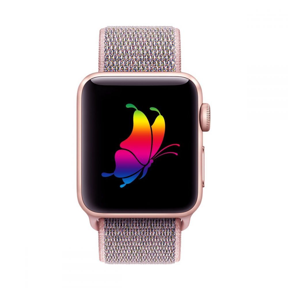 Tech-Protect Nylon Strap for Apple Watch 4 / 5 / 6 / 7 / 8 / 9 / SE (38/40/41 mm), Pink