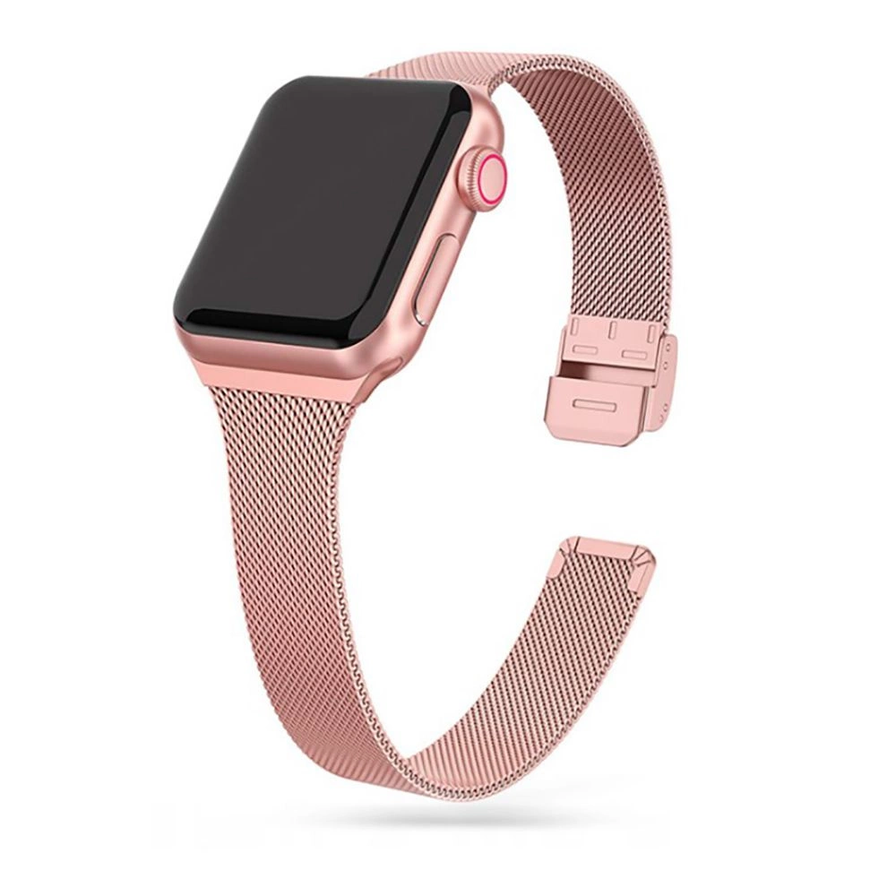 Tech-Protect plānā Milānas rokassprādze Apple Watch 4/5/6/7/8/9/SE (38/40/41 mm) - Rozā krāsā | Thin Milanese...