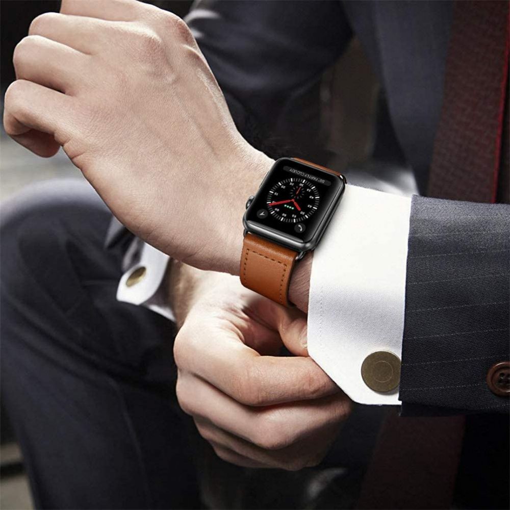 Ремешок Tech-Protect LeatherFit для Apple Watch (42/44/45/49 mm), коричневый