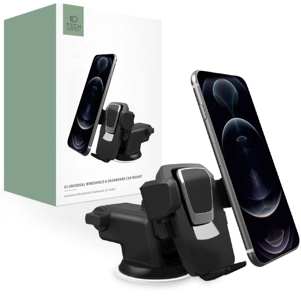 Автомобильный держатель для телефона Tech-Protect V2 на лобовое...