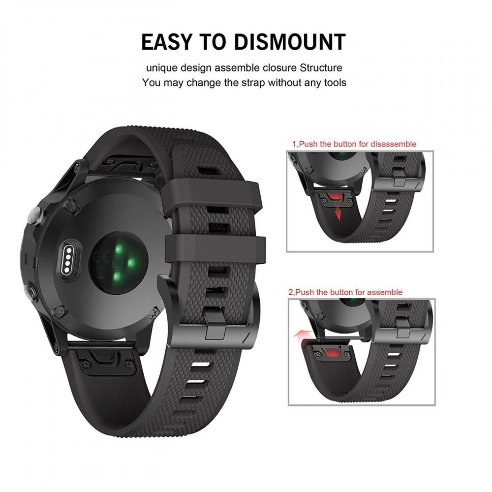 Tech-Protect siksniņa Garmin Fenix 3 / 5X / 6X / 7X, Smooth Strap, melna