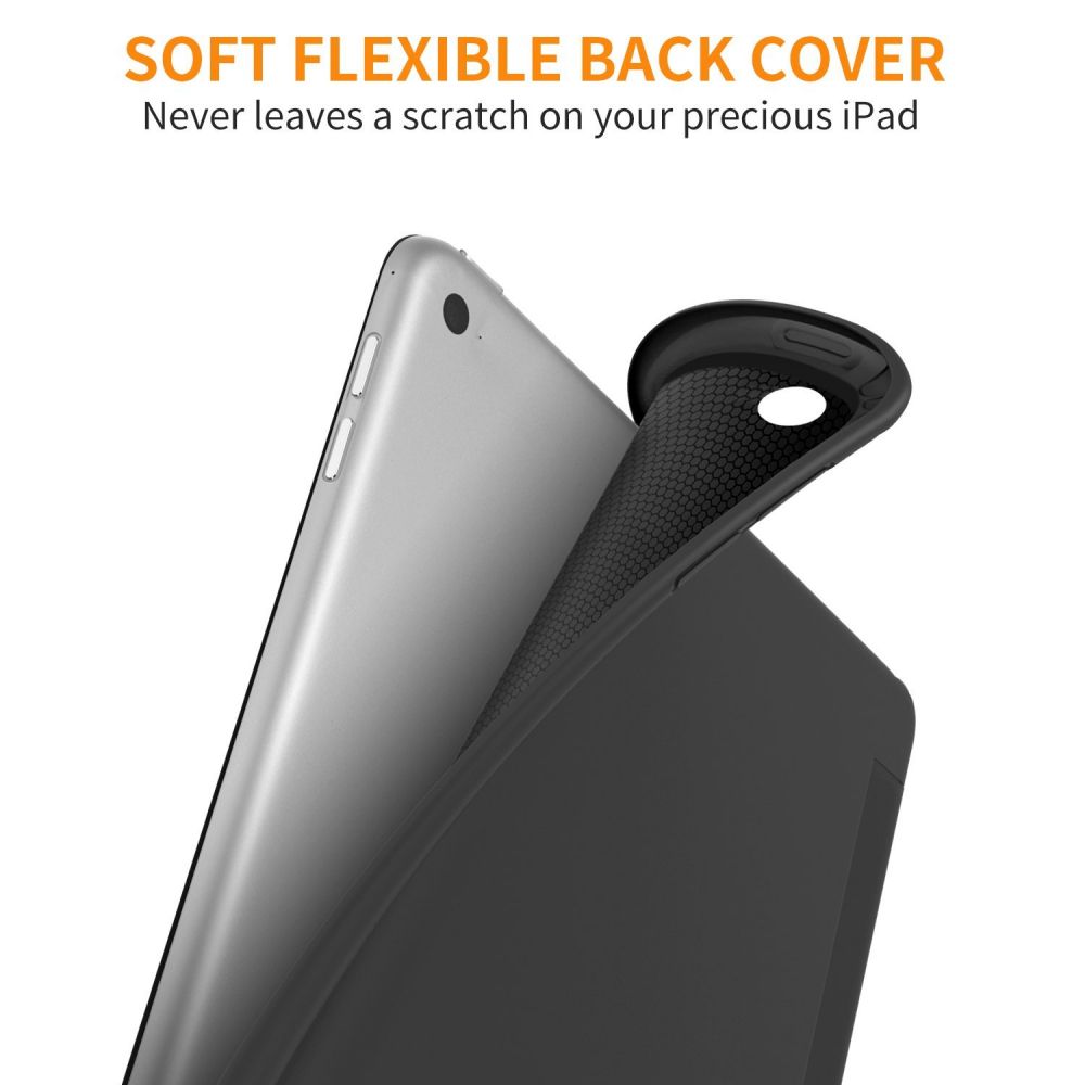 Apple iPad 9.7\" (2017 / 2018) A1822 A1893 Trifold Tech-Protect SmartCase Protective Cover Case, Black | Чехол...