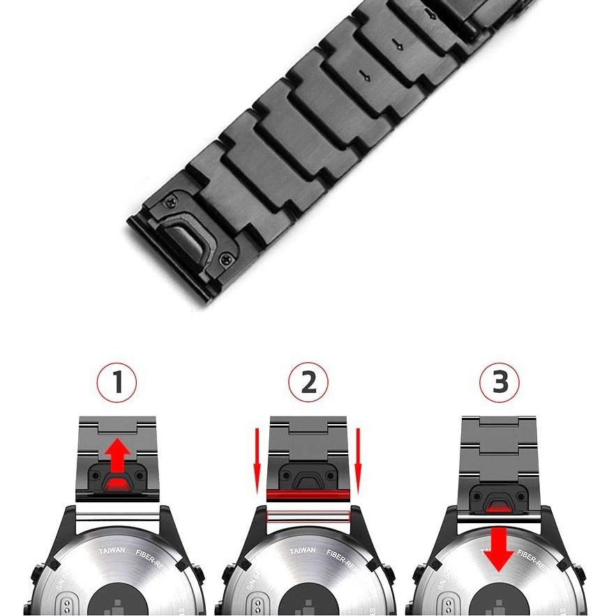 Браслет Tech-Protect SteelBand для Garmin Fenix 3 / 5X 3HR Plus 6X Pro 7X - черный