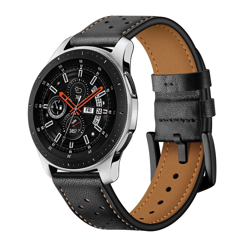 Кожаный ремешок Tech-Protect для Samsung Galaxy Watch 46 мм - черный
