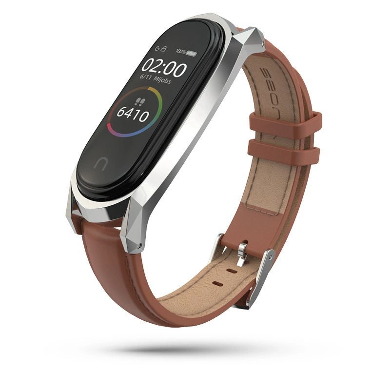 Tech-Protect Herms strap for Xiaomi Mi Smart Band 5 / 6 / 6 NFC - brown