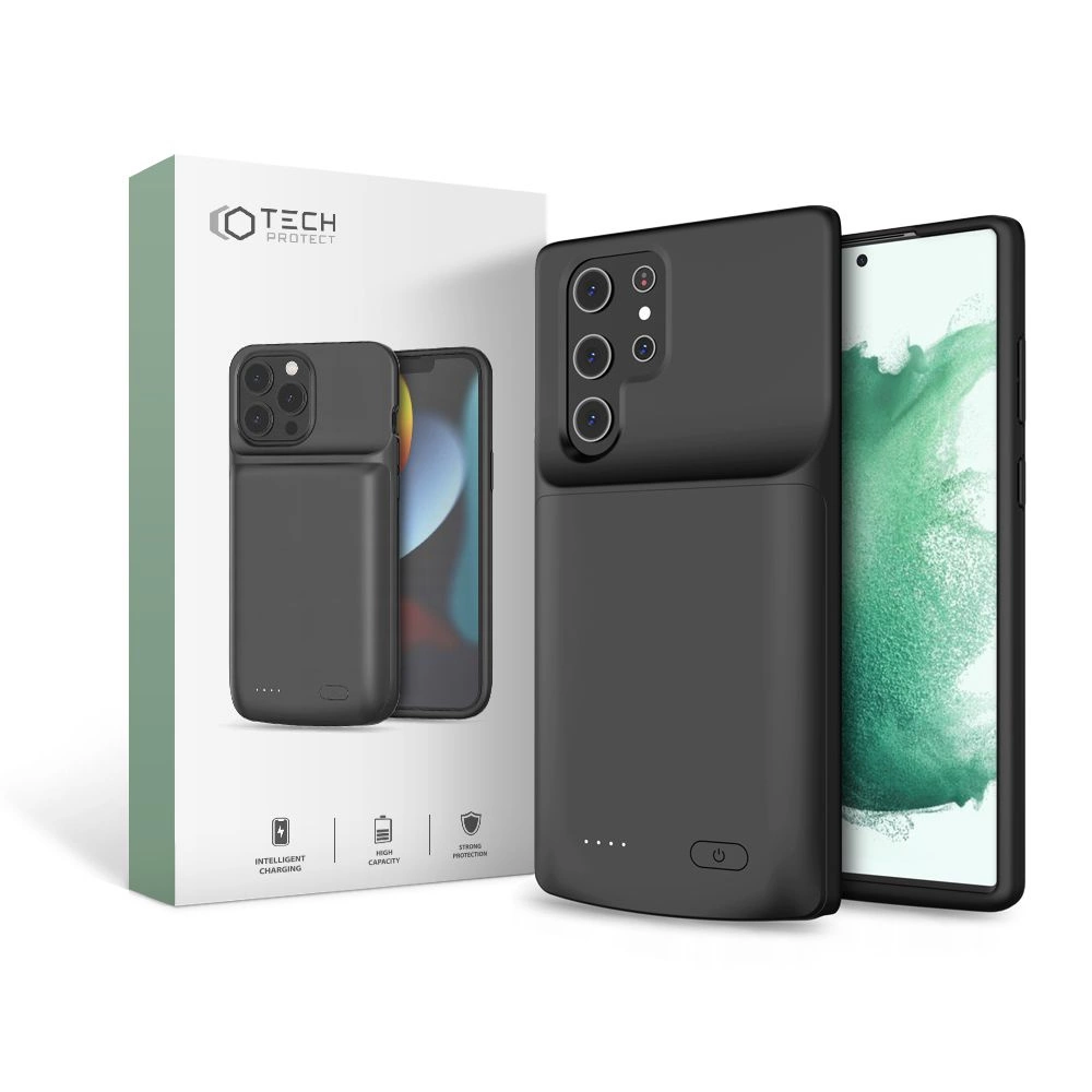 Samsung Galaxy S22 Ultra 5G (SM-S908) Tech-Protect PowerCase with 4800mAh Powerbank Case Cover, Black | Чехол...