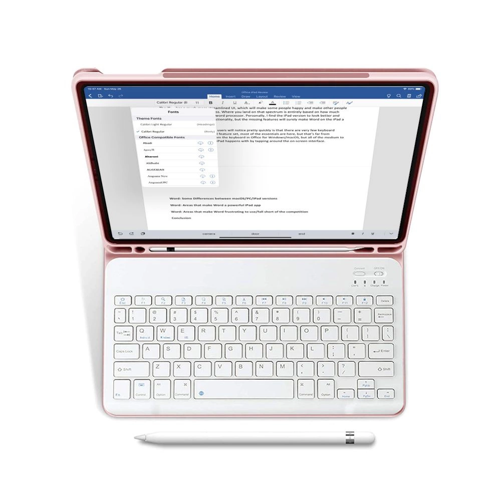 Apple iPad 10.2\" 2019 / 2020 / 2021 Tech-Protect SC Pen Case Cover with Bluetooth Keyboard, Pink | Чехол...