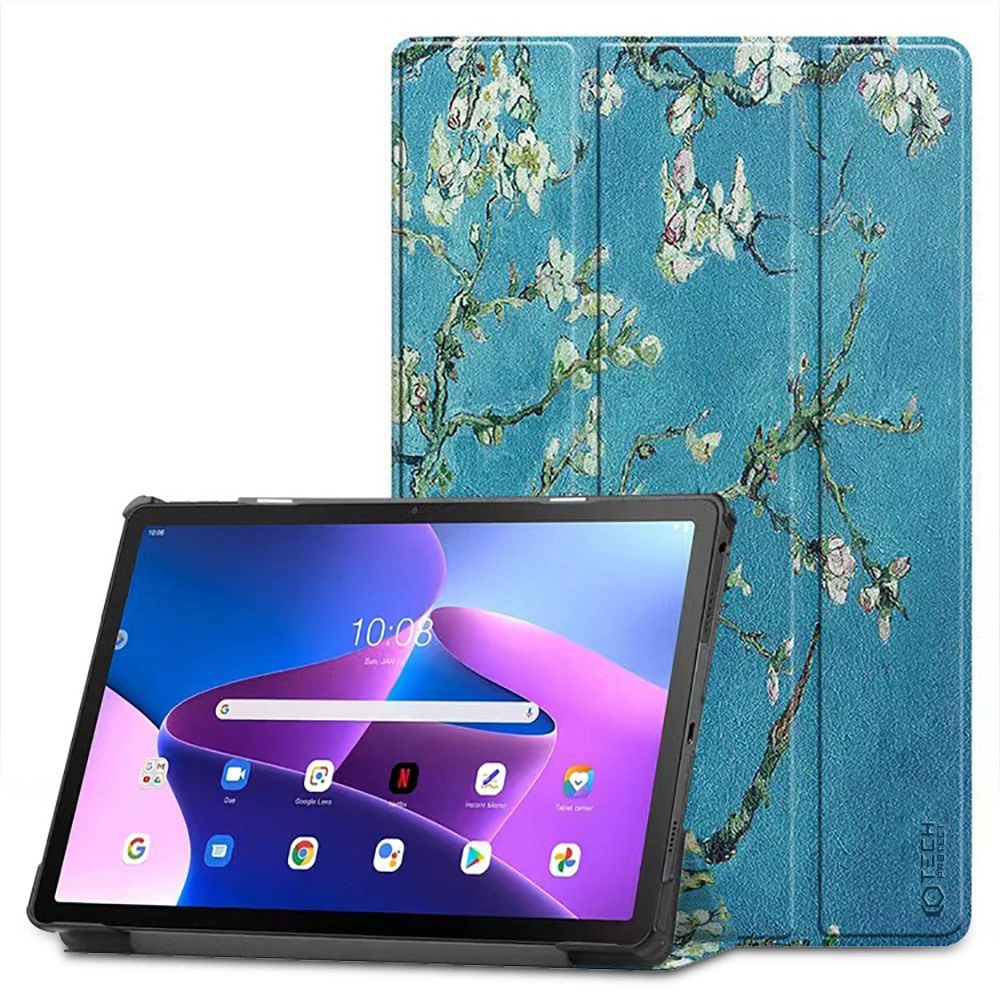 Lenovo Tab M10 Plus (3rd Gen) 10.6" (TB125FU, TB128FU) Trifold Tech-Protect SmartCase Protective Cover Case, Blue with...