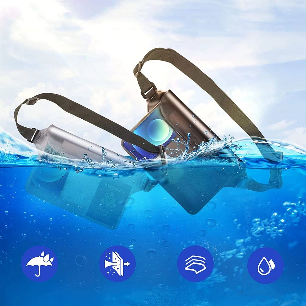 Tech-Protect ūdensnecaurlaidīgs maciņš ūdensnecaurlaidīgai gurnu somai IPX8 - pelēks | Waterproof Pouch hip bag...
