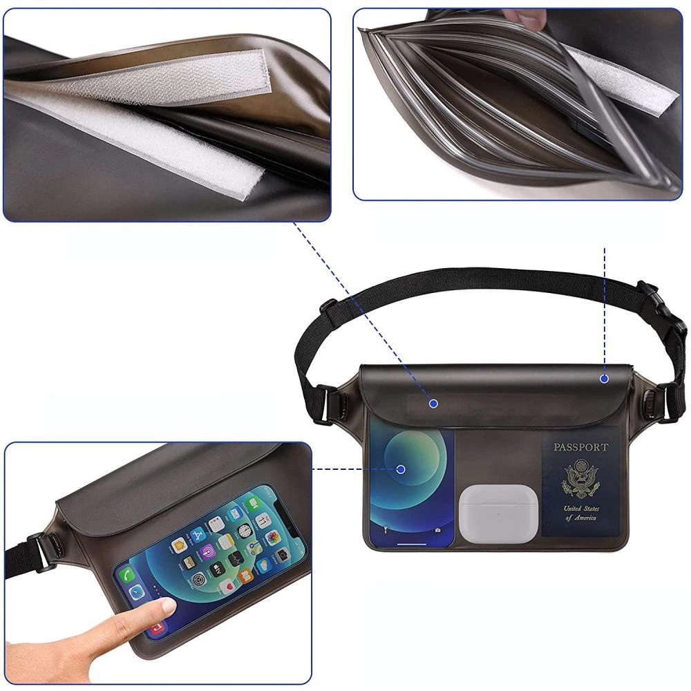 Tech-Protect ūdensnecaurlaidīgs maciņš ūdensnecaurlaidīgai gurnu somai IPX8 - pelēks | Waterproof Pouch hip bag...