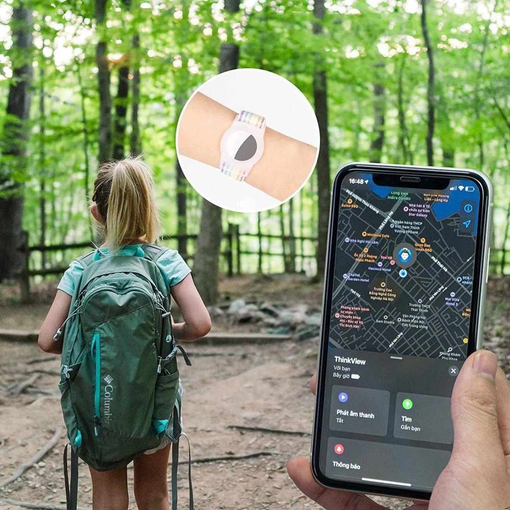 Tech-Protect Neilona bērnu Apple AirTag siksniņa bērniem - Lime | Nylon Children's Strap