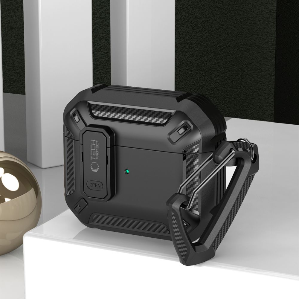 Tech-Protect AirPods Pro 1 / 2 Case X-Carbo, Black
