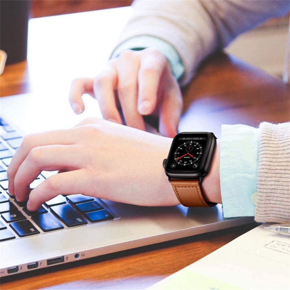 Tech-Protect Leatherfit siksniņa Apple Watch 4 / 5 6 7 8 9 SE (38/40/41 mm) - brūna | strap for brown
