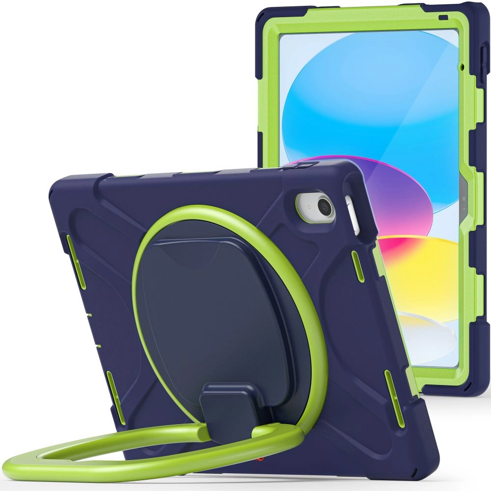 Apple iPad (2022) 10.9" (A2757 A2696) 10 gen. Tech-Protect X-Armor Hard Case Cover, Navy Blue and Green | Planšetes...