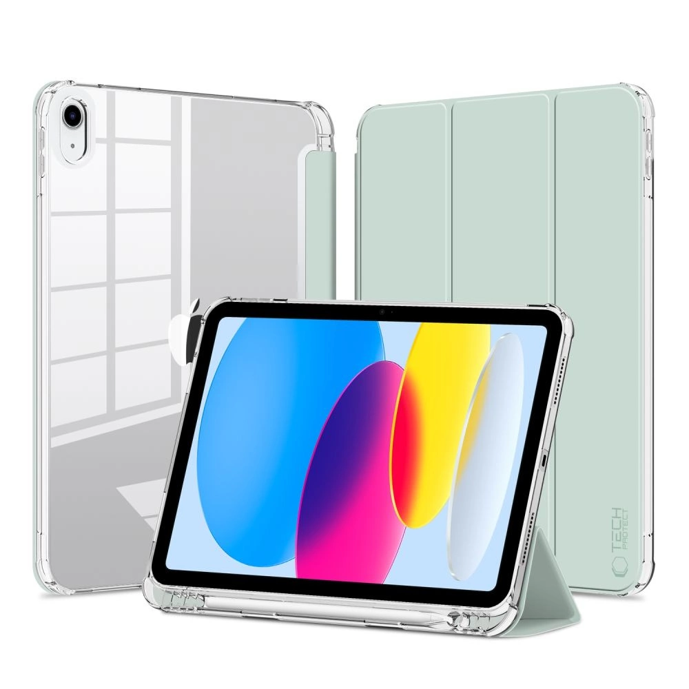 Apple iPad (2022) 10.9" (A2757 A2696) 10 gen. Tech-Protect SC Pen Hybrid Cover Case, Light Green | Planšetes Vāciņš...