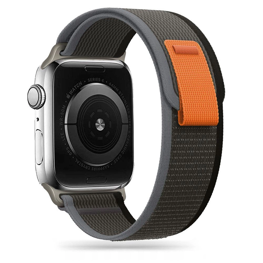 Tech-Protect siksniņa Apple Watch (42/44/45/49 mm) Nylon Strap, melna / oranža
