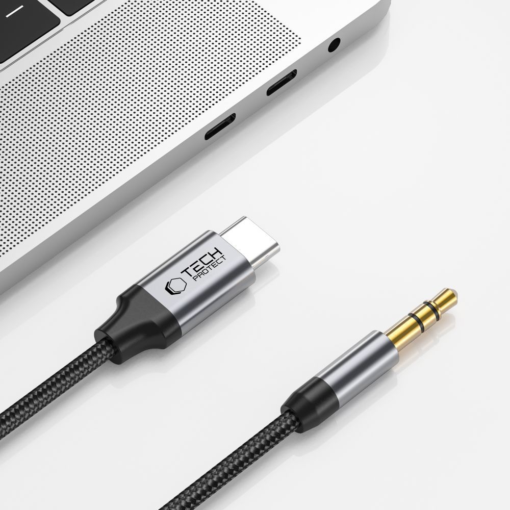 Tech-Protect UltraBoost Audio USB-C to 3.5mm Mini Jack Cable, 1m, Black