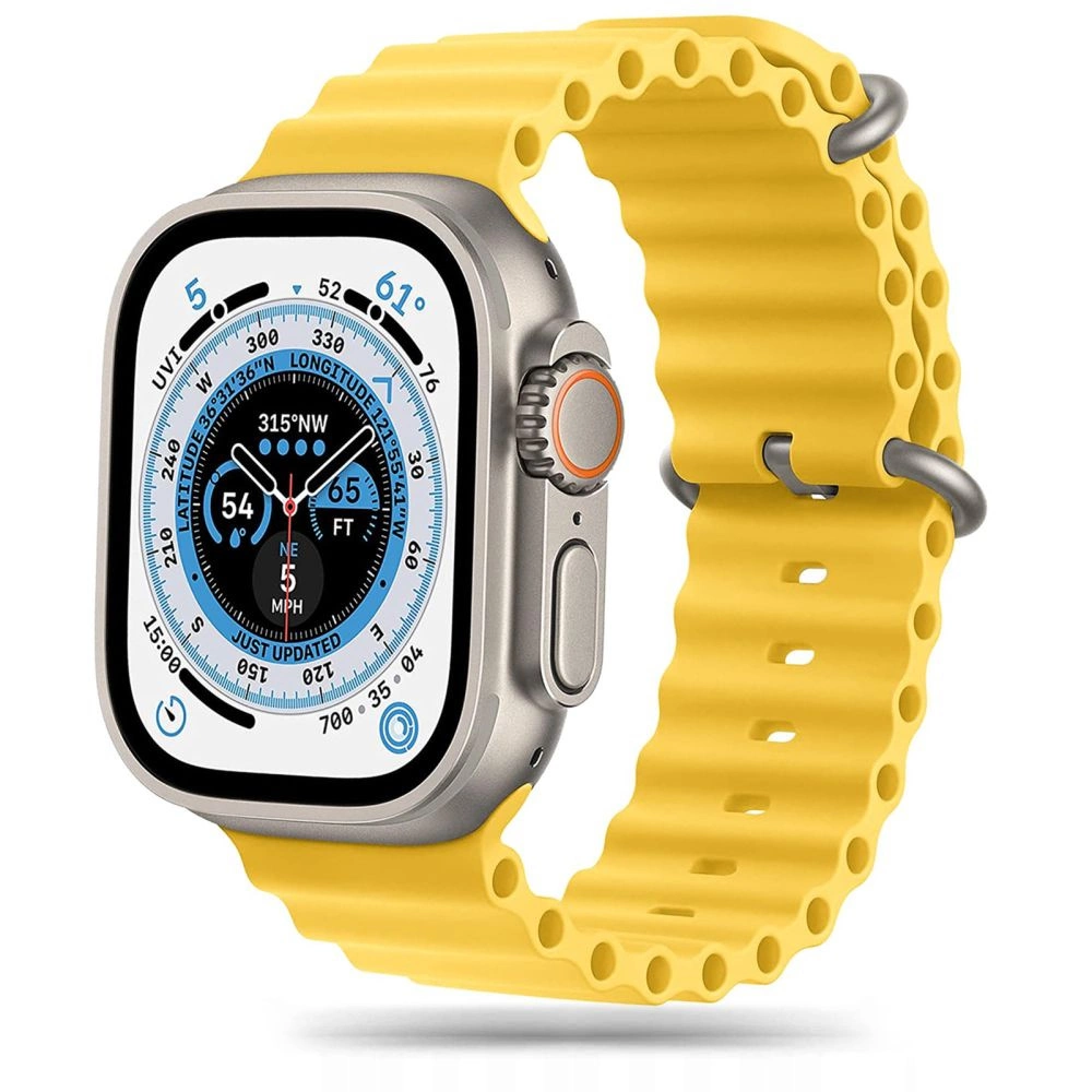 Tech-Protect Apple Watch 4-9 / SE / Ultra 1 / 2 (42/44/45/49 mm) siksniņa IconBand Pro, dzeltena