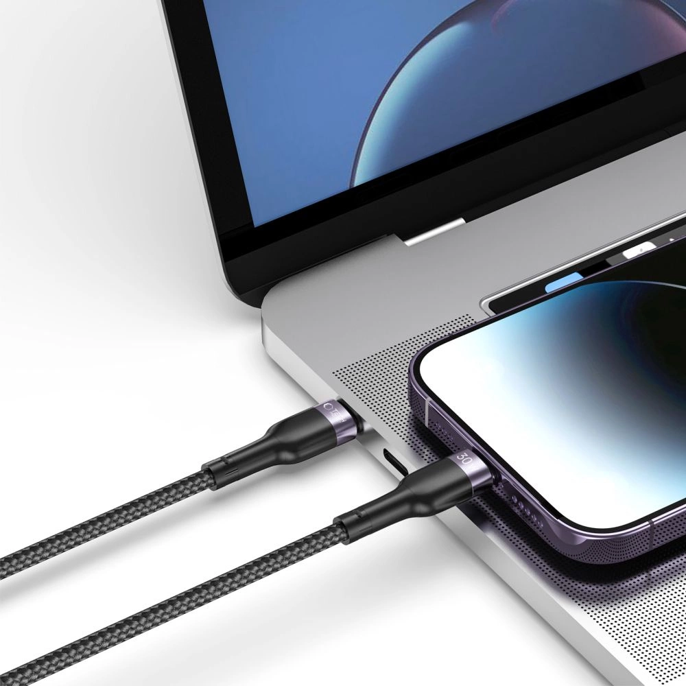 Tech-Protect UltraBoost 2 Lightning / USB-C PD kabelis 30W 3A 0,25 m - melns | cable 0.25m black