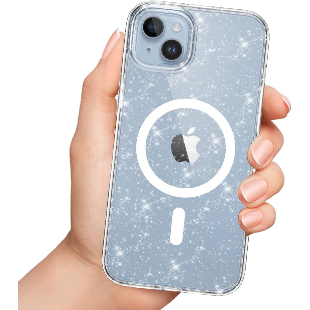 Чехол Tech-Protect для iPhone 13 / 14 FlexAir Hybrid MagSafe, прозрачный с блестками