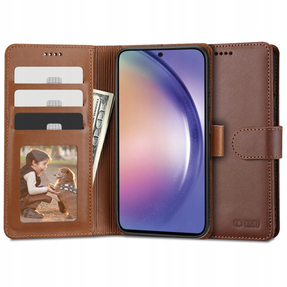 Samsung Galaxy A54 (SM-A546) Tech-Protect Wallet Book Case Cover, Brown | Чехол для Телефона...
