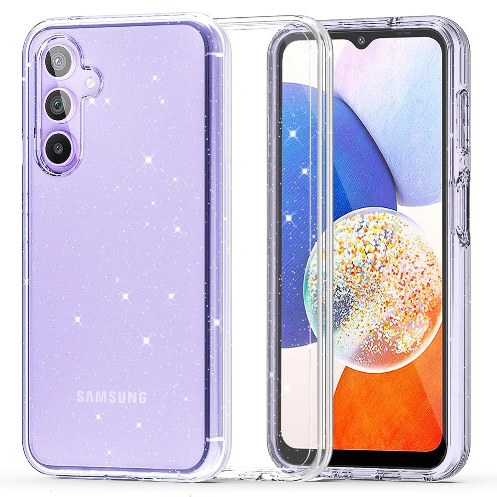 Samsung Galaxy A14 5G (SM-A146) / 4G (SM-A145F/DSN) Tech-Protect FlexAir Hybrid Cover Case, Transparent and Gliter |...