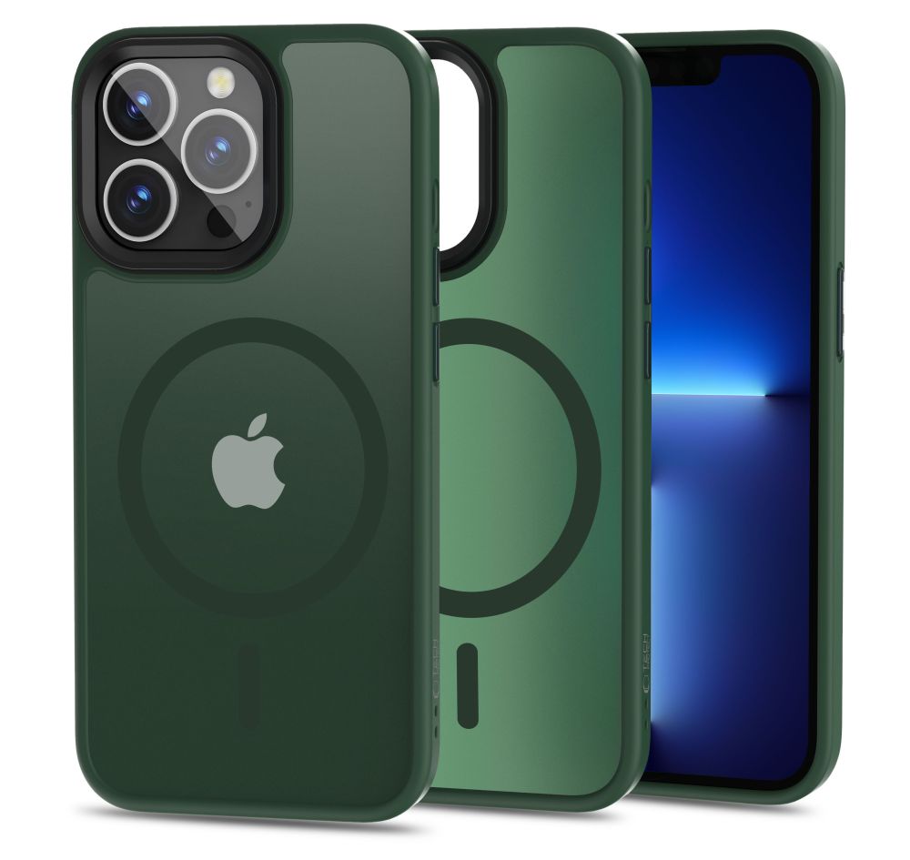 Apple iPhone 13 Pro 6.1'' Tech-Protect MagMat MagSafe Case Cover, Matte Green | Telefona Vāciņš Maciņš Apvalks...