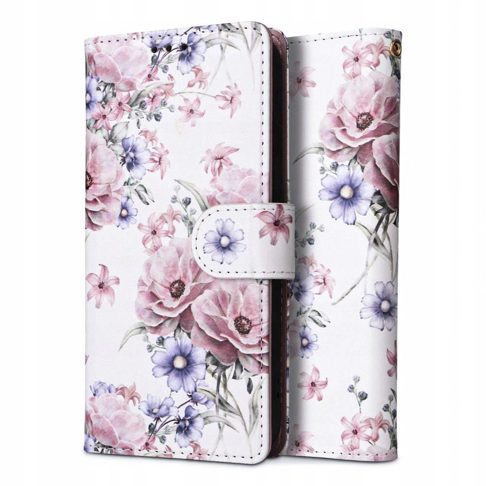 Samsung Galaxy A34 (SM-A346) Tech-Protect Wallet Book Case Cover, Pink Flowers