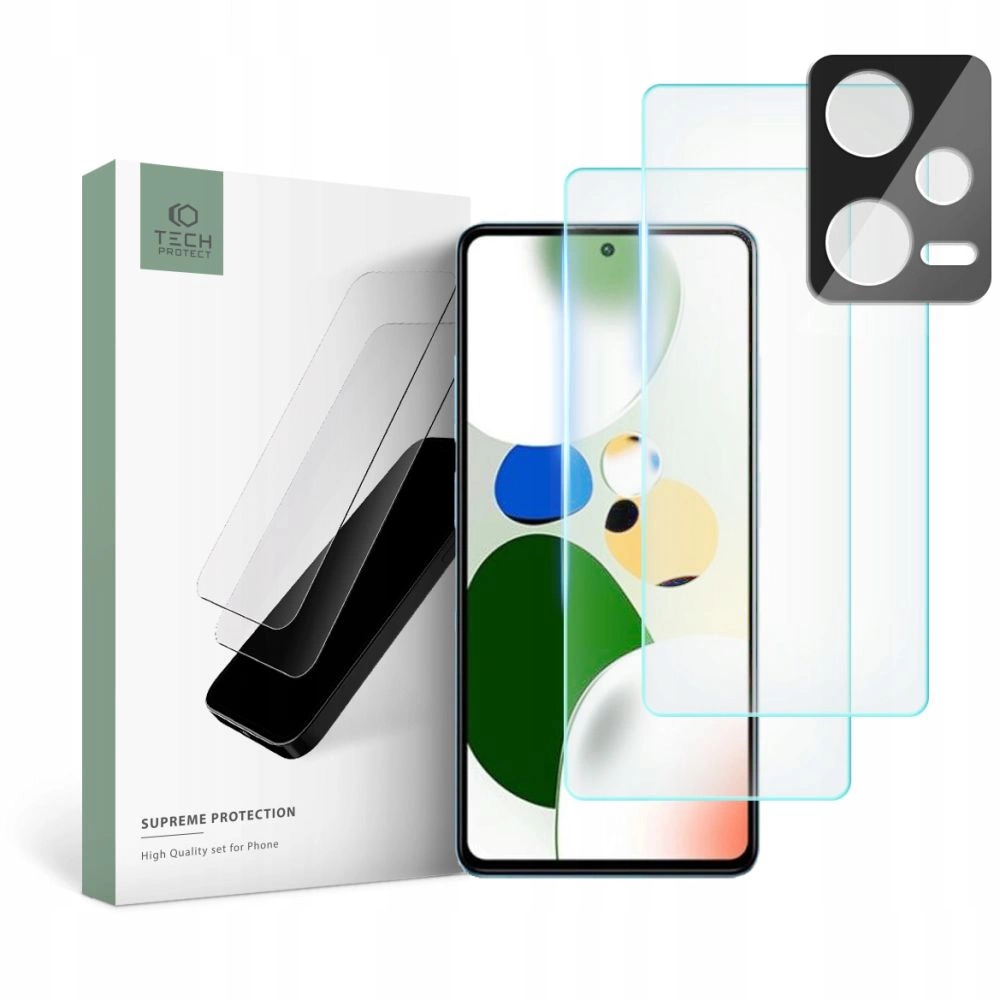 Xiaomi Redmi Note 12 5G Tech-Protect Supreme Set Tempered Glass 2x + Camera Glass | Защитная Стекло...