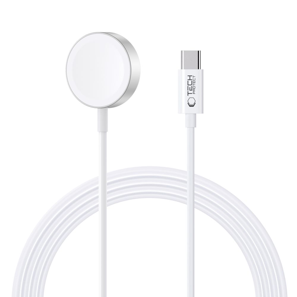 Tech-Protect UltraBoost Magnetic Charger for Apple Watch (USB-C), 1.2m, White