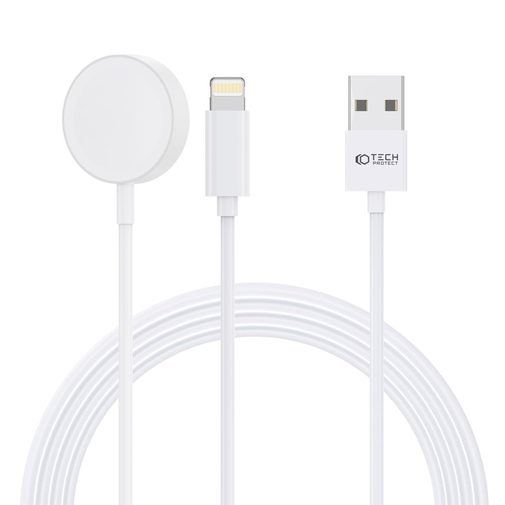 Tech-Protect UltraBoost 2in1 Magnetic Charger for Apple Watch & iPhone, White