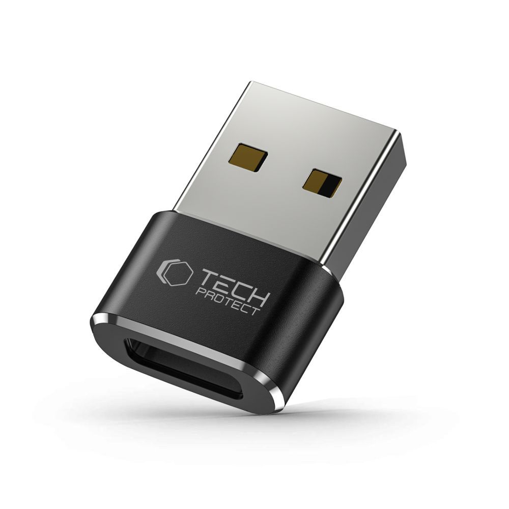 Tech-Protect UltraBoost USB-A (Male) to USB-C (Female) Adapter, Black