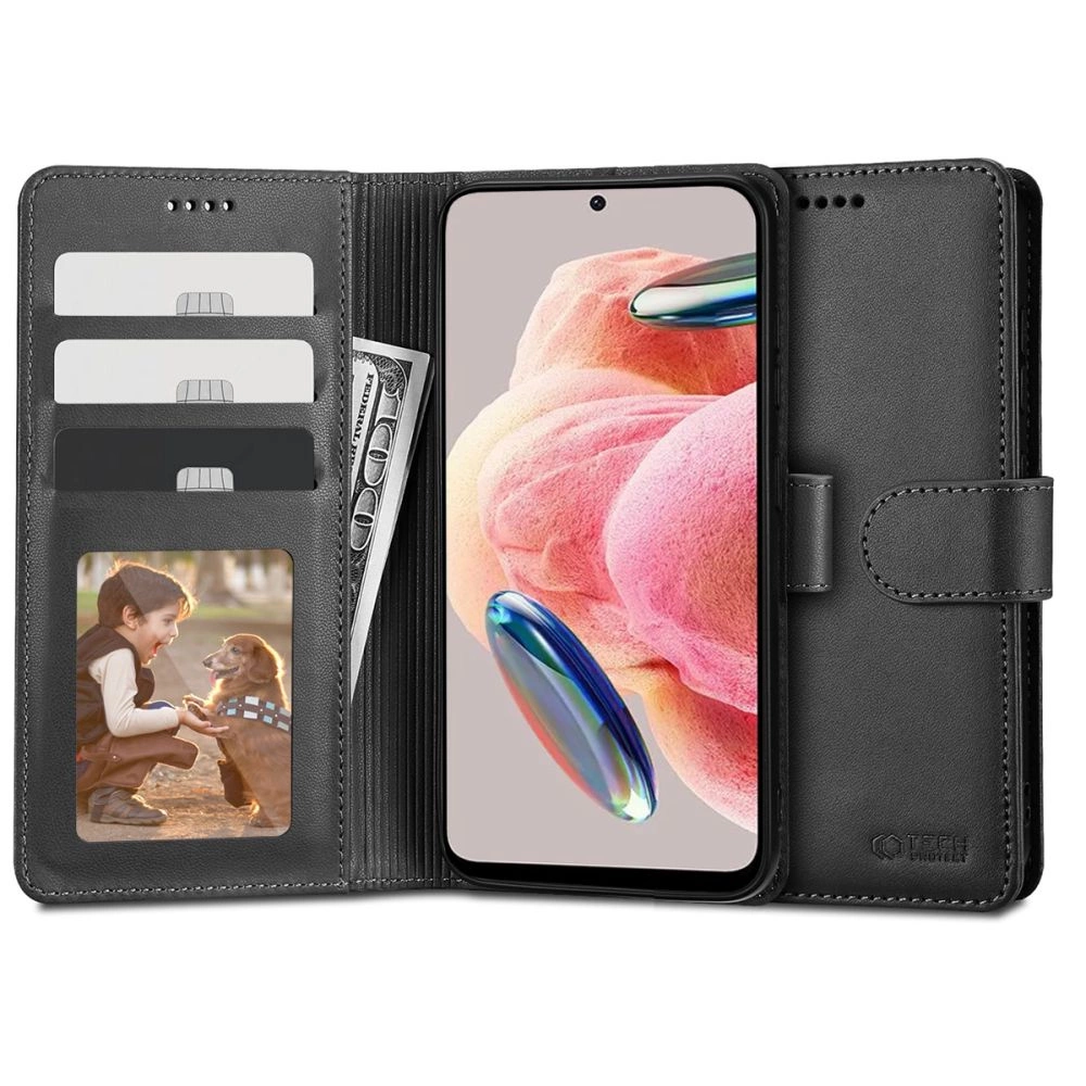 Xiaomi Redmi Note 12 4G / LTE Tech-Protect Wallet Book Case Cover, Black | Чехол для Телефона...