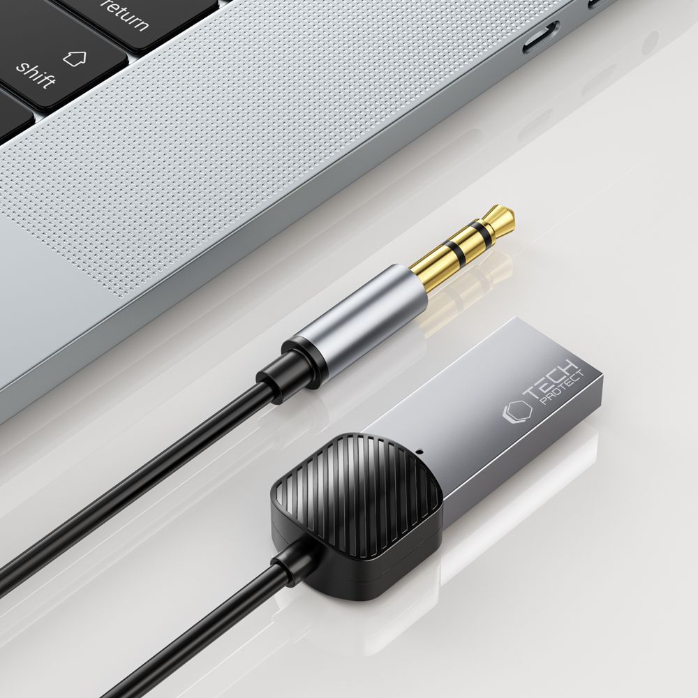 Аудиоадаптер Tech-Protect UltraBoost Bluetooth 3.5mm Jack, серый