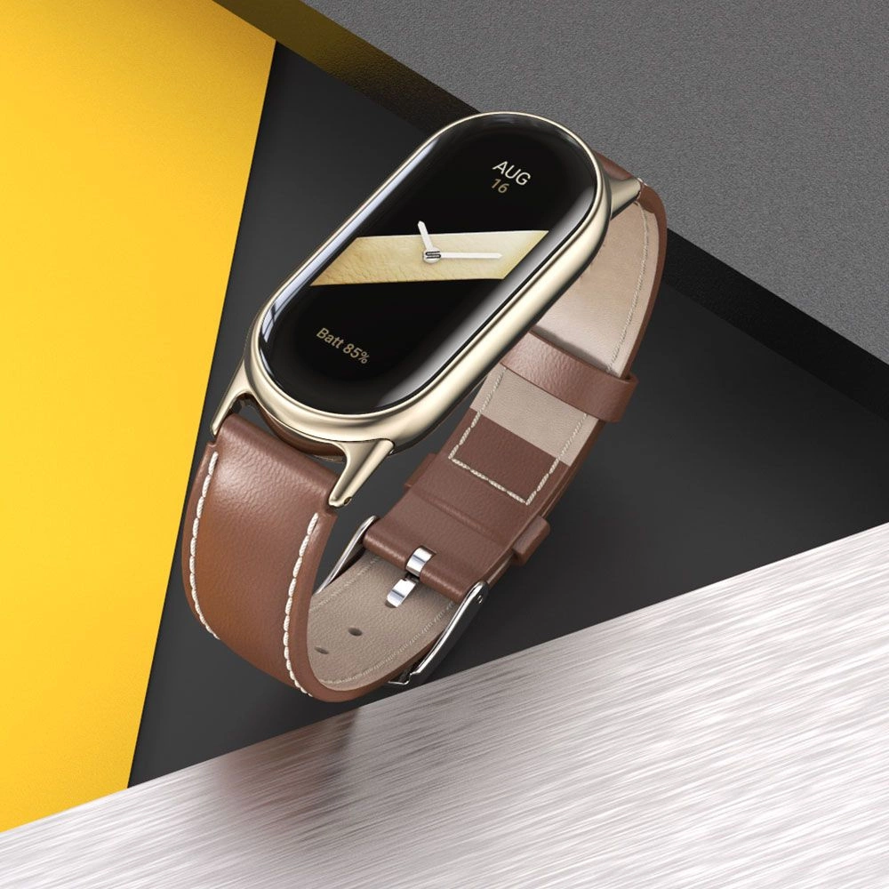 Tech-Protect Leatherfit siksniņa Xiaomi Smart Band 8 / NFC - brūna | strap for brown