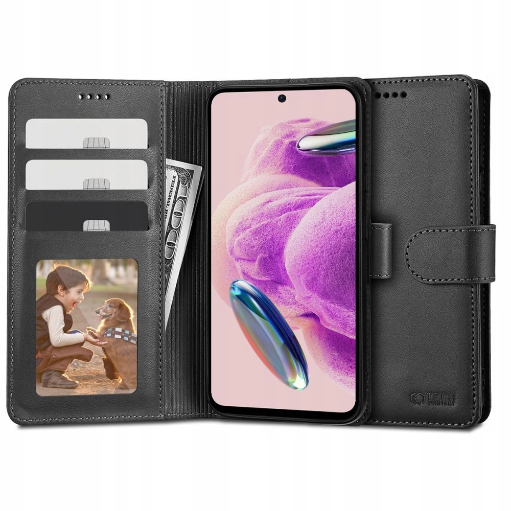 Xiaomi Redmi Note 12S Tech-Protect Wallet Book Case Cover, Black | Чехол для Телефона Кабура...