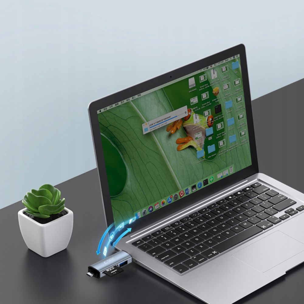 Tech-Protect UltraBoost SD / microSD karšu lasītājs USB-C / USB-A, pelēks