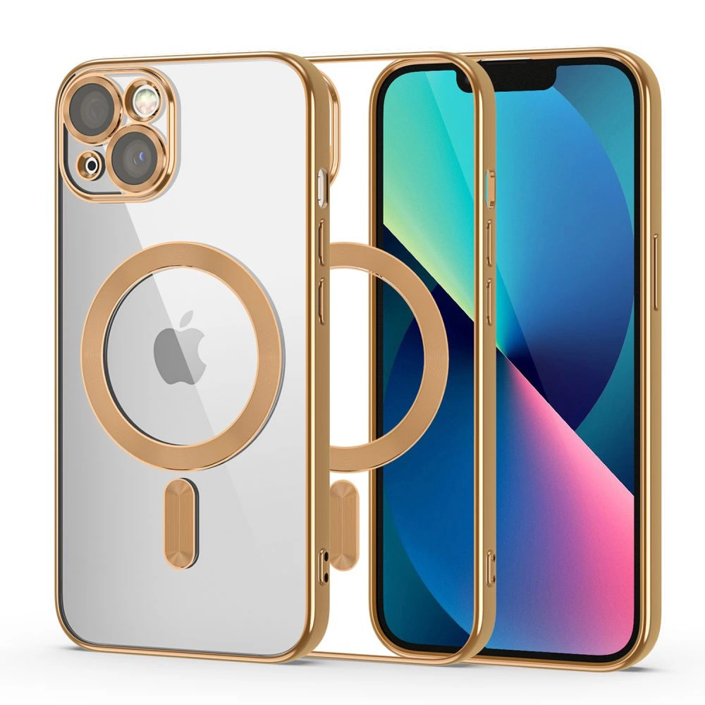 Apple iPhone 13 6.1'' Tech-Protect MagShine Line MagSafe Case Cover, Gold | Telefona Vāciņš Maciņš Apvalks Bampers
