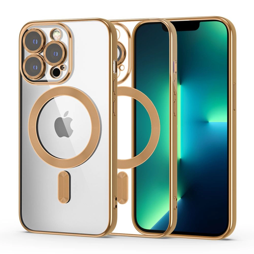 Apple iPhone 13 Pro 6.1'' Tech-Protect MagShine Line MagSafe Case Cover, Gold