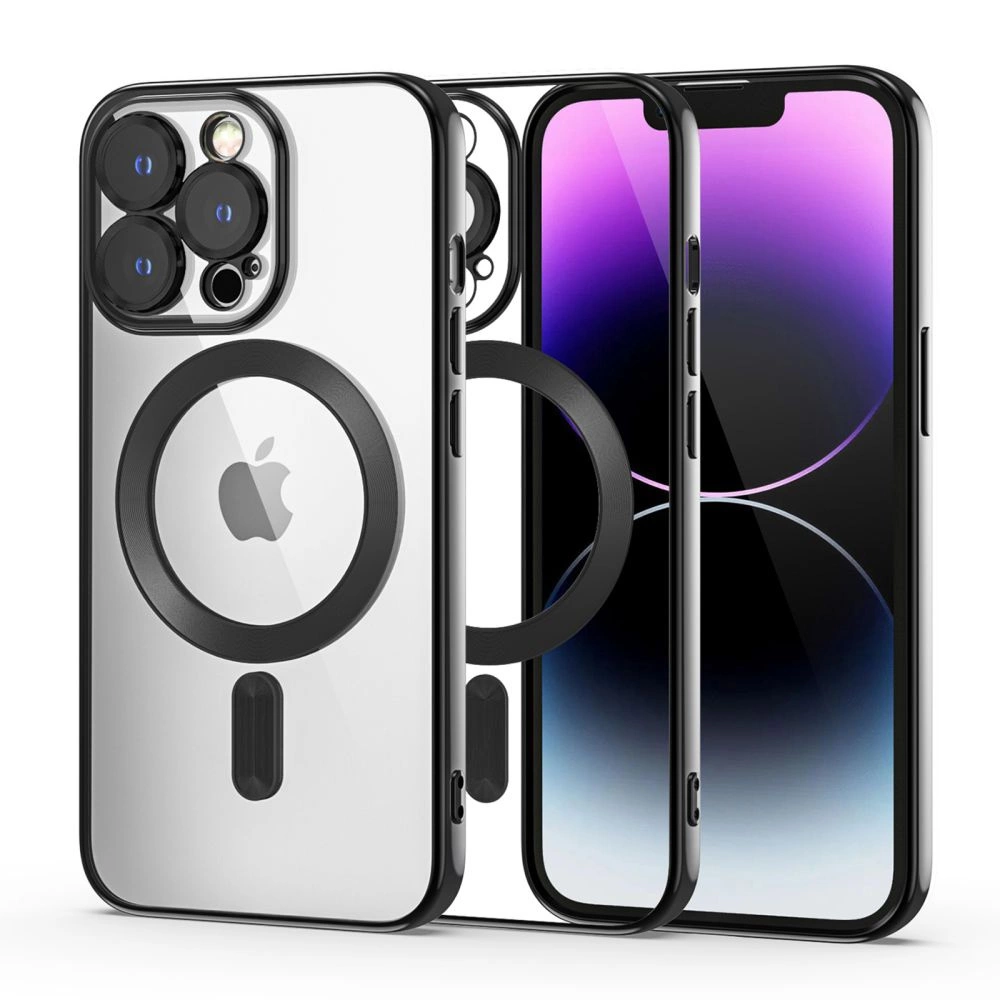 Apple iPhone 14 Pro 6.1'' Tech-Protect MagShine Line MagSafe Case Cover, Black | Telefona Vāciņš Maciņš Apvalks...