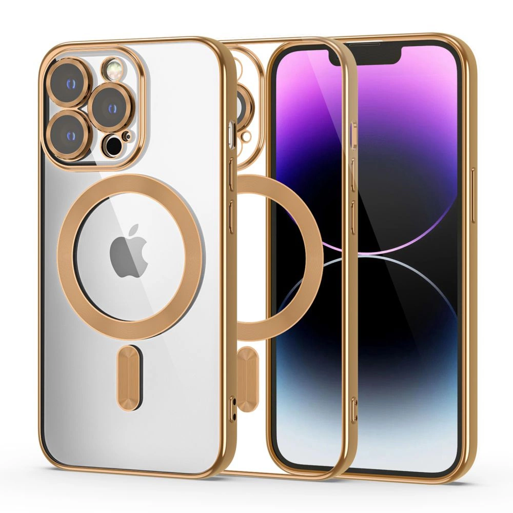 Apple iPhone 14 Pro 6.1'' Tech-Protect MagShine Line MagSafe Case Cover, Gold | Telefona Vāciņš Maciņš Apvalks...