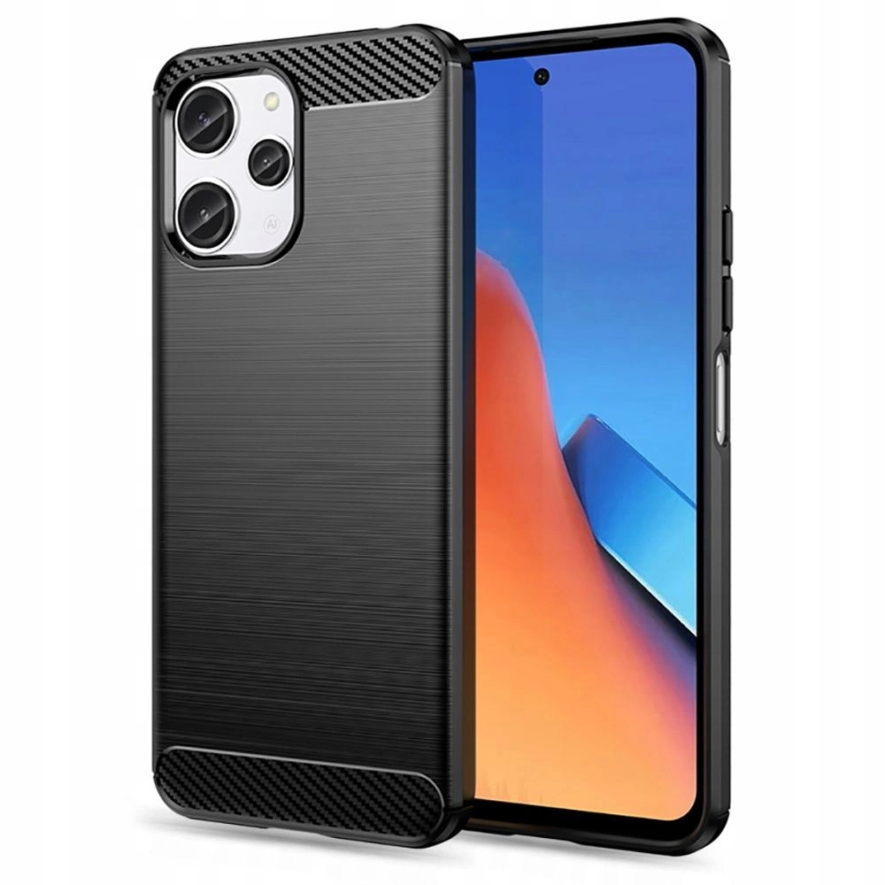 Xiaomi Redmi 12 Tech-Protect TPUCarbon Fiber TPU Protective Case Cover, Black | Чехол Обложка Бампер...