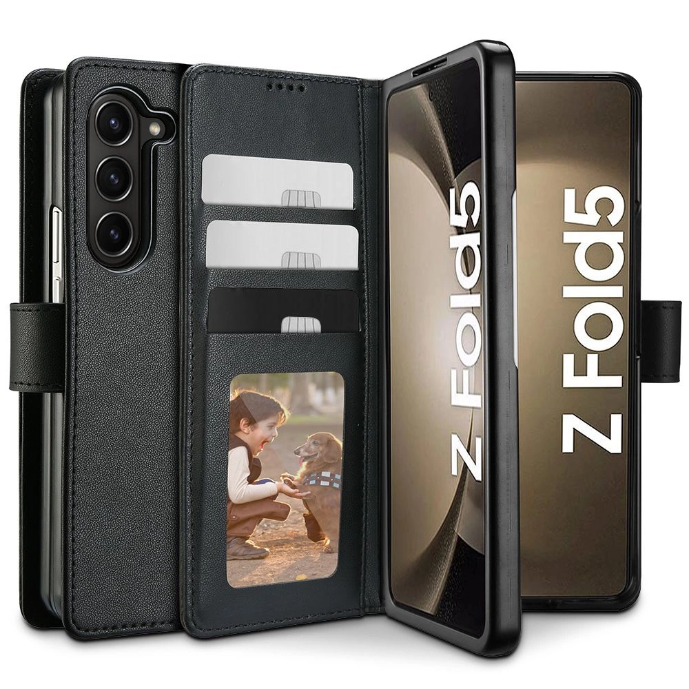 Samsung Galaxy Z Fold 5 ( SM-F946B/DS ) Tech-Protect Wallet Book Case Cover, Black | Чехол для Телефона...