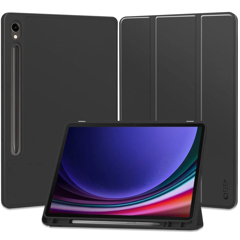 Samsung Galaxy Tab S9 (SM-X710, SM-X716B) Tech-Protect SC Pen Protective Cover Case, Black | Planšetes Vāciņš...
