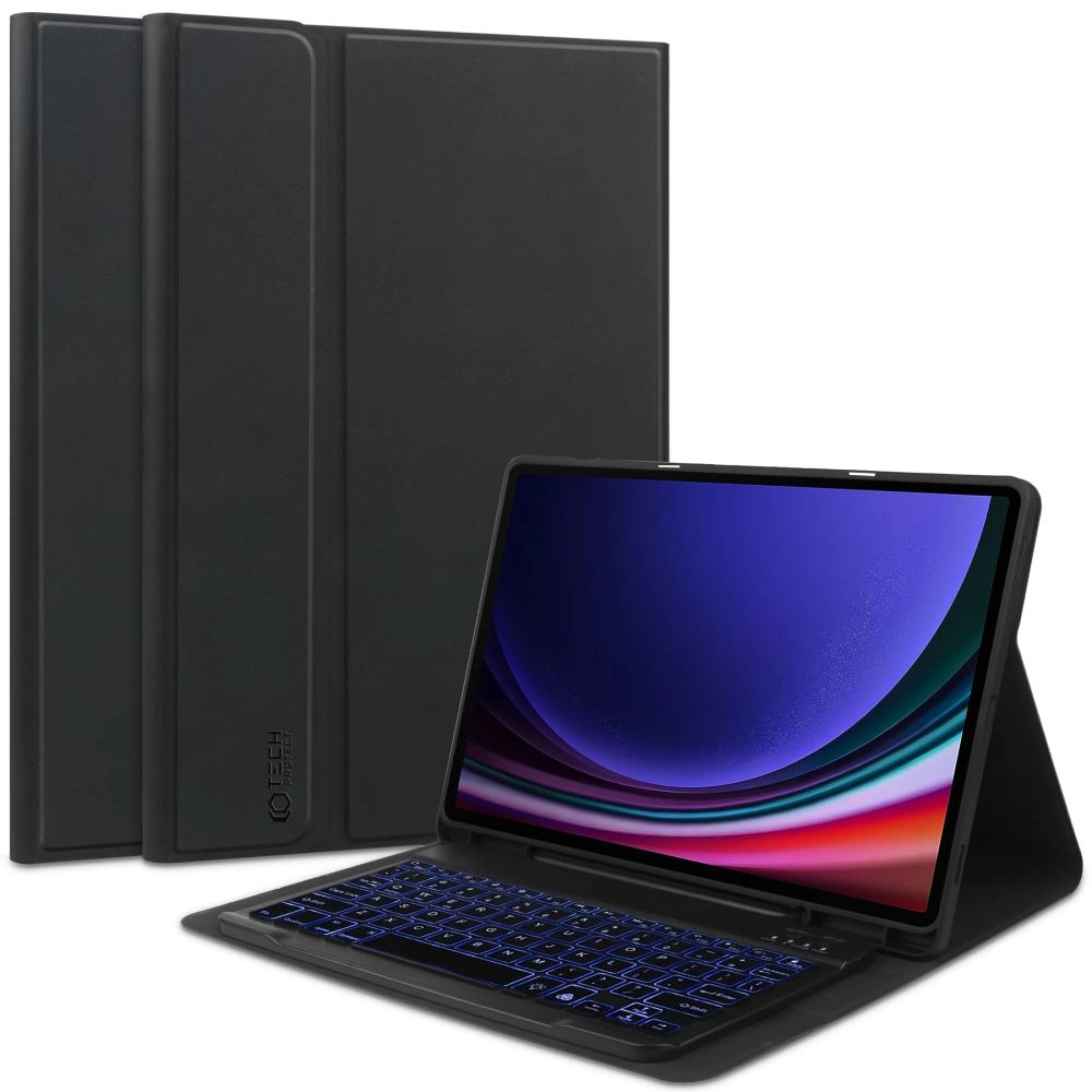 Samsung Galaxy Tab S9+ Plus (SM-X810, SM-X816B) Tech-Protect SC Pen Case Cover with Bluetooth Keyboard, Black | Vāks...