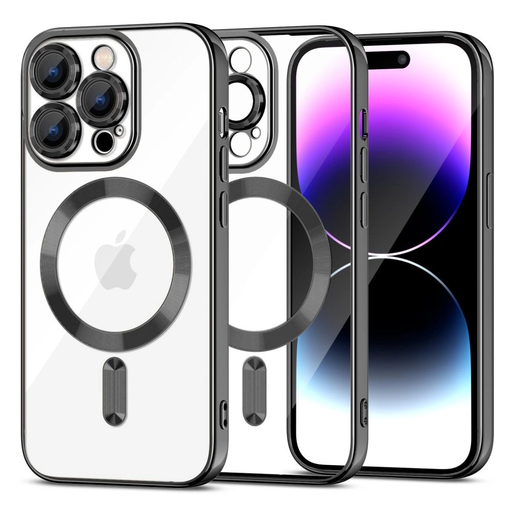 Apple iPhone 15 Pro 6.1'' Tech-Protect MagShine Line MagSafe Case Cover, Black | Telefona Vāciņš Maciņš Apvalks...